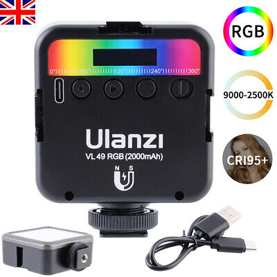 UK Ulanzi VL49 Camera Photography Video Fill Light RGB LED Fill Lamp 2500K-9000K • 17.99£