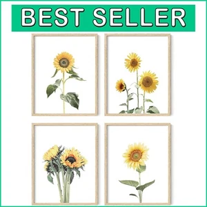 Framed Sunflower Paintings Wall Decor - Customizable Art Prints for Any Room - Picture 1 of 9