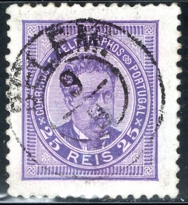 Portugal Stamp Scott #65, 25r, King Luiz, 1887, Violet, Used, SCV$3.00 - Picture 1 of 1
