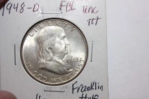 1948-D    FBL   UNC+++   FRANKLIN HALF DOLLAR - Picture 1 of 2
