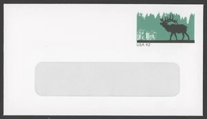 2008 Scott #U663 42c Elk, #6 Windowed Stamped Envelope - Mint - Ashton/Potter - Picture 1 of 2