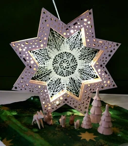 014 bolillos carta bolillos estrella 19 cm carta sin marco, colgante y decoración - Imagen 1 de 1