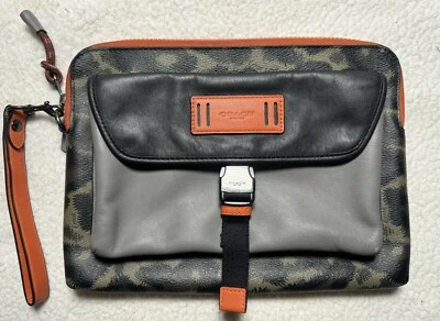 COACH New York Green Black Camo Print iPad Case with Pouch - Image 1 of 4