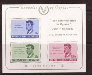 CHIPRIOTA, 1965 PRESIDENTE KENNEDY, HOJA M/SG 258a, montada sin montar o nunca montada, gato £3,25 - Imagen 1 de 1