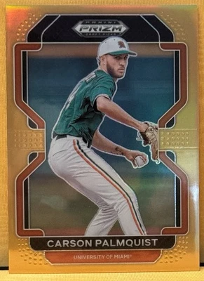 2022 Panini Prizm Draft Picks Carson Palmquist SP Neon Orange Prizm Rockies /50 - Image 1 of 2