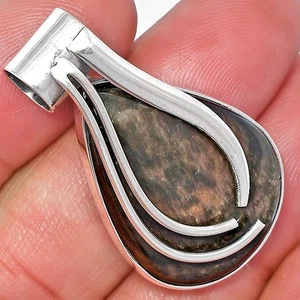 Natural Hypersthene - Canada 925 Sterling Silver Pendant Jewelry P-1252 - Picture 1 of 5