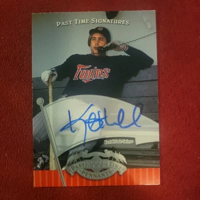 2005 UD Past Time Pennants #HR Kent Hrbek AUTO Past Time Signatures  Twins - Image 1 of 2