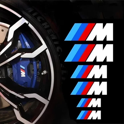 6X BMW M Sport Brake Caliper Decals White for M3 M4 M5 M6 X5 X6 Emblem Stickers - Image 1 of 4