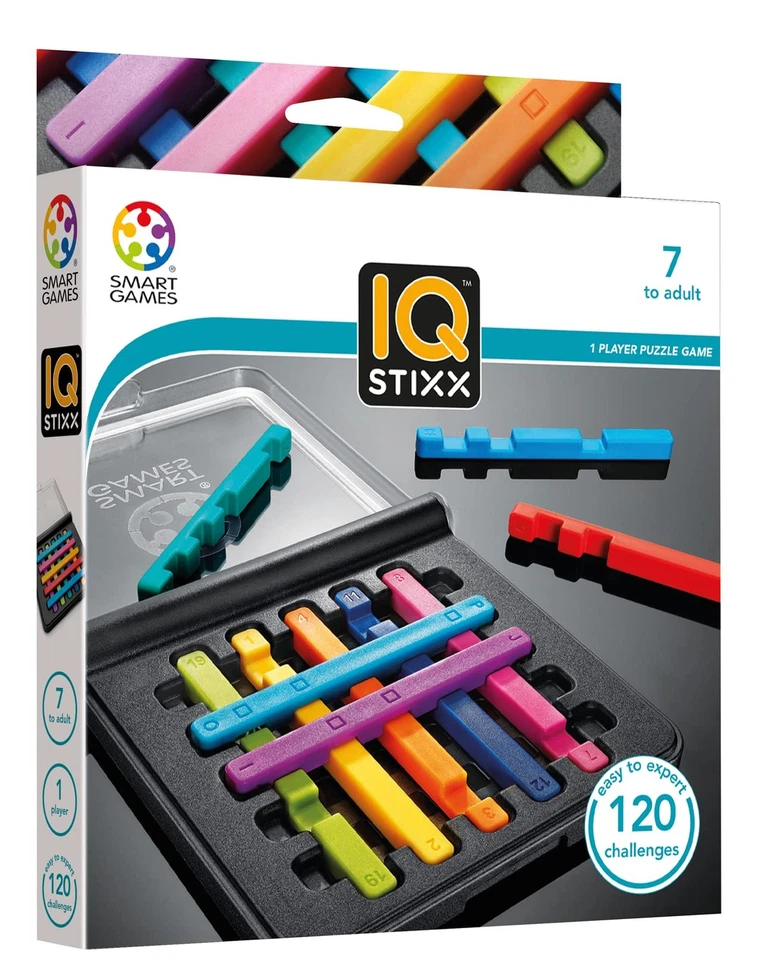 SmartGames IQ Stixx Logic Puzzle / Brainteaser Ages 7 to Adult 120 Challenges