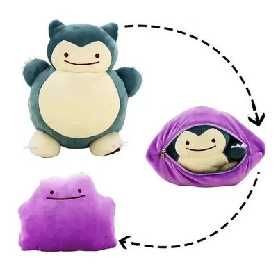 Snorlax Ditto Pokemon Plush 20cm Reversible Transform Toy Kids Gift - Image 1 of 4