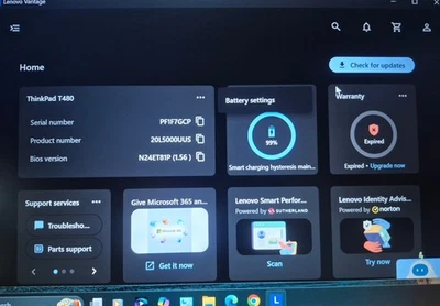 PORTATIL LENOVO THINKPAD T480 i7-8550U 16GB RAM 512GB NVMe GANA 11 + OFICINA 2021 Foto 1 de 4