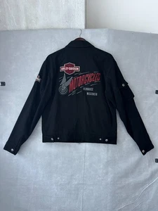 Harley Davidson Bomberjacke Herren Schwarz Medium Biker Milwaukee WI Bestickt - Bild 1 von 17