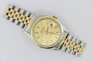 Rolex Datejust 16233 Champagne Stick Dial Jubilee Band Fluted Bezel Circa 1991 - Bild 1 von 9