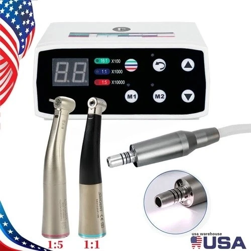 SANDENT NSK Style Dental Brushless LED Electric Micro Motor 4HOLE /1:5 1:1 Handpiece UPS