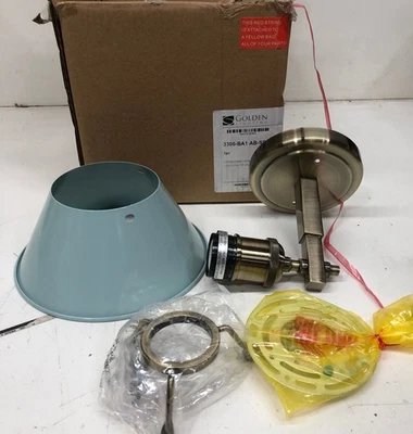 Golden Lighting Orwell 1-Light Aged Brass Wall Sconce Seafoam Shade - Image 1 of 3