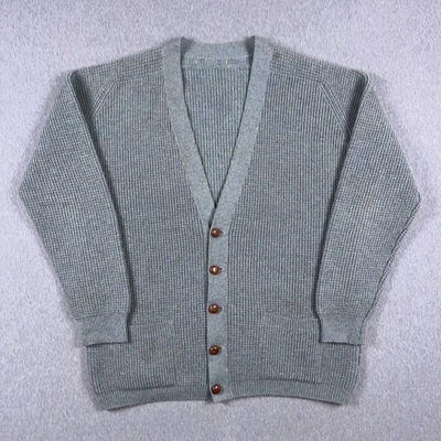 VTG Pringle Cardigan Mens XL Wool Sweater Green Pockets Made in Scotland - Image 1 of 4