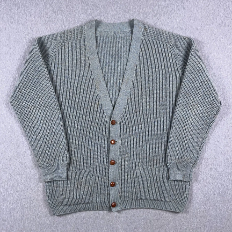 VTG Pringle Cardigan Mens XL Wool Sweater Green Pockets Made in Scotland - Image 1 of 4