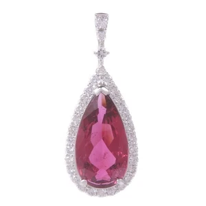 JOYERÍA Colgante Rubelita Diamante Superior PT950 Platino - Imagen 1 de 6