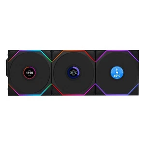 Ventilador Lian Li UNI TL LCD Inalámbrico 120 Paquete Triple Hoja Inversa 12RTLLCD1W3B - Imagen 1 de 5