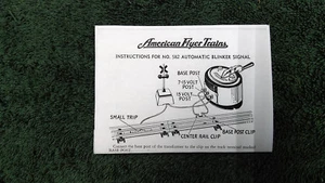 AMERICAN FLYER M2204 582 INTERMITENTE AUTOMÁTICO SEÑAL INSTRUCCIÓN FOTOCOPIA - Imagen 1 de 2