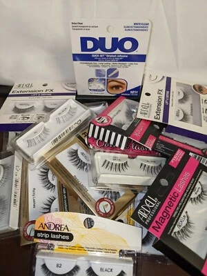 Lot False Eyelashes Ardell Andrea + brands  Strips Black 20 boxes free Duo Glue - Image 1 of 4