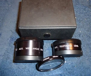 CONAR 48MM +1 LENS, AUX. TELEPHOTO, AUX. WIDE ANGLE WITH STORAGE BOX - Picture 1 of 5