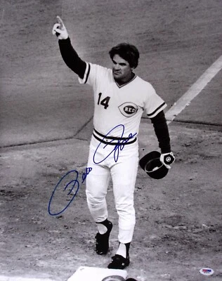 Pete Rose Signed Signed Reds 16x20 Photo PSA/DNA COA Hit #4192 Picture Autograph - Image 1 of 4
