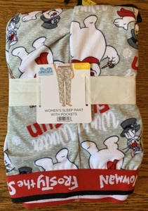 Women's NEW Frosty The Snowman Light-Heather Velour Sleep Pant - L (12-14) - Picture 1 of 3