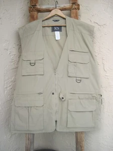 KS Men's Casual Outdoor Fishing Vest Safari Cargo Photography 14 Pockets XL Tall - Picture 1 of 6