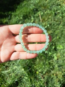 A++ Green Aventurine Smooth Round Beaded Stretchable Handmade Luck Bracelet 6-9" - Picture 1 of 10