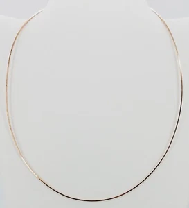 QUALITY GOLD Italy 925 Rose Plated Sterling Silver Square Box Snake Chain 20in - Picture 1 of 3