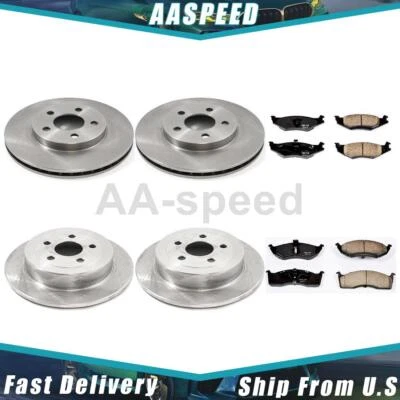 Brake Pads and Rotors Kit Front Rear For Dodge Neon 1999 1998 1997 1996 1995 - Image 1 of 4