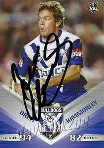 ✺Signed✺ 2010 CANTERBURY BULLDOGS NRL Card BRETT KIMMORLEY Daily Telegraph