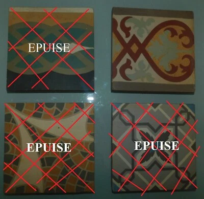 ANCIEN CARREAU EN CERAMIQUE CARRELAGE CIMENT MOTIF GEOMETRIQUE ART DECO 15x15 cm - Photo 1/4