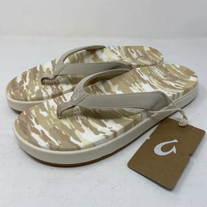 OluKai NU'A PI'O Sandals Womens Size 9 Tapa Wai Camo 20445-20WQ - Picture 1 of 7