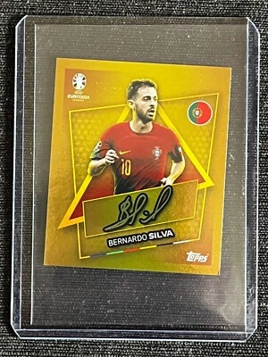 TOPPS UEFA EURO 2024 STICKER POR SP BERNARDO SILVA PORTUGAL STAR GOLD SIGNATURE