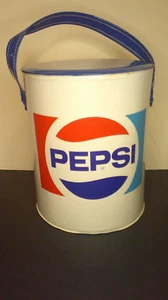 vintage 1970's era soft side Pepsi Cooler w/ lid and handle 12" high Z55 - Picture 1 of 11