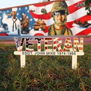 Personalisierte Aluminium Veteranenhof Schilder für Veteranentag - individuelles Veteranengeschenk - Bild 1 von 5