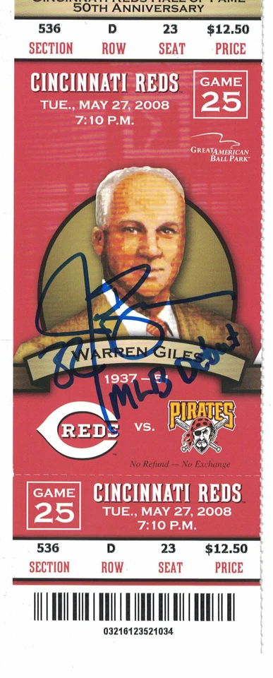 Jay Bruce Autographed Cincinnati Reds Ticket 5/27/2008 MLB Debut JSA 24738 - Image 1 of 1