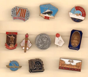 Alfileres de solapa/insignia patriótica vintage de Europa y Rusia, lote de 10 pines W1 - Imagen 1 de 5