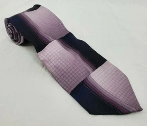 Croft & Barrow Black & Purple Tones Geometric 100% Silk  Neck Tie -TIES DESIGNER - Picture 1 of 9