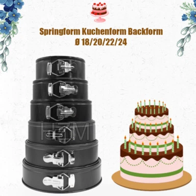 Springform Kuchenform Backform Tortenform rund Auflaufform Ø 18/20/22/24cm - Bild 1 von 4