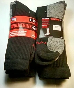 Wolverine Cotton Comfort Steel Toe Crew Sock, Large, Black, 4 pairs - Picture 1 of 1