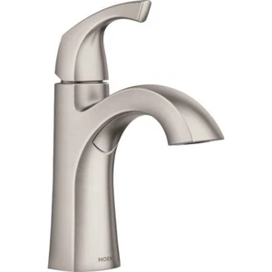 Moen Lindor 84505SRN Brushed Nickel Single Handle Bathroom Faucet 4 in. - Picture 1 of 3