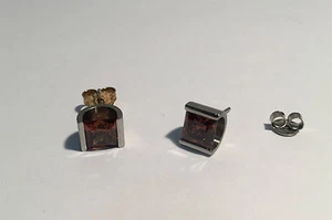 Pendientes EarRings - Piedra color Marron - Brown stone - Imagen 1 de 1