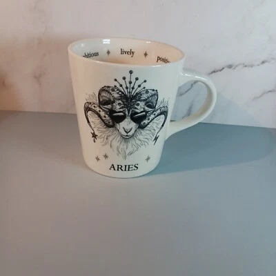 Williams Sonoma Rory Dobner Zodiac Porcelain Mug Aries White 4.5"H #D541G - Image 1 of 4
