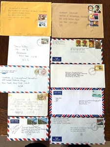 SOUTH PACIFIC 1980s 10 Covers to USA: 5 Papua New G, 1 Tonga, 1 Nevis, 3 Fiji - Picture 1 of 2
