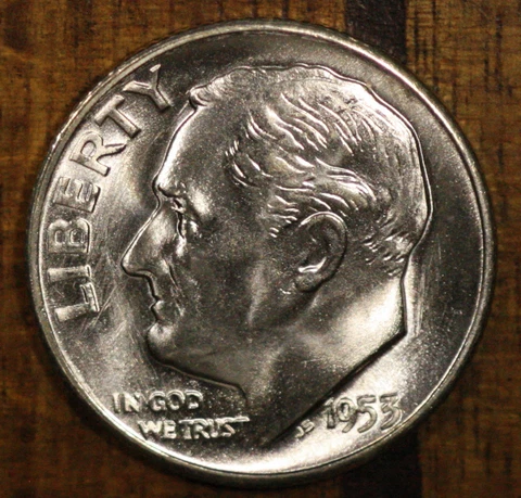 1953 S Roosevelt Dime CH BU LUSTER! 90% Silver US Coin from OBW Rolls! Cover