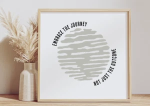 Impresión de arte de pared de cita inspiradora Abrace el viaje motivacional - Imagen 1 de 22