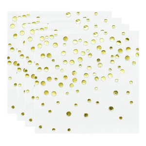 100 Pezzi/Confezione Piatti di Carta Tovaglioli Matrimonio Oro Lucido Tovagliolo - Foto 1 di 12